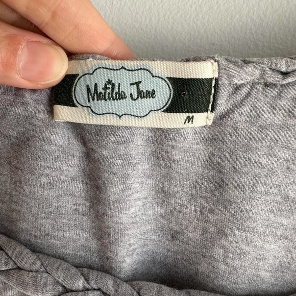 MATILDA‎ JANE Gray Ruched Side Braided Neckline Ladies Casual Tank Top, M - Picture 3 of 8